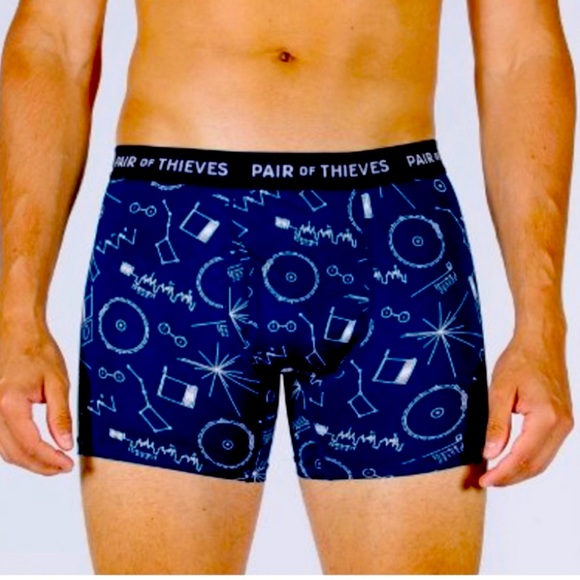 Pair Of Thieves Superfit Navy Blue Boxer Briefs in RetroGadget Print Size Small - Picture 2 of 2